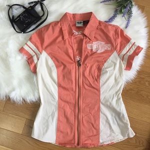 Harley Davidson Color Block Women’s Garage Shirt M